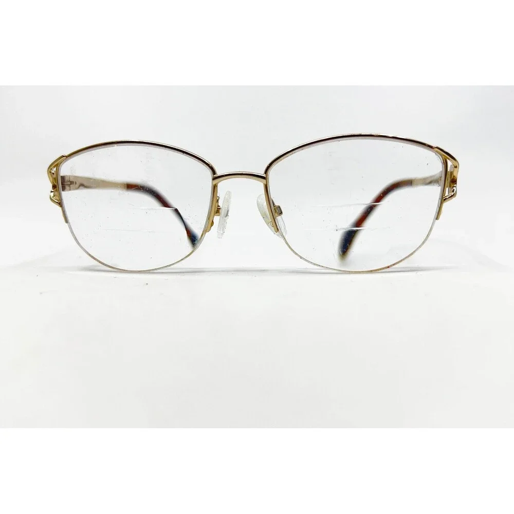 Timex Eyeglasses Womens Gold 8:42 AM Oval Metal Frames 52-16-135